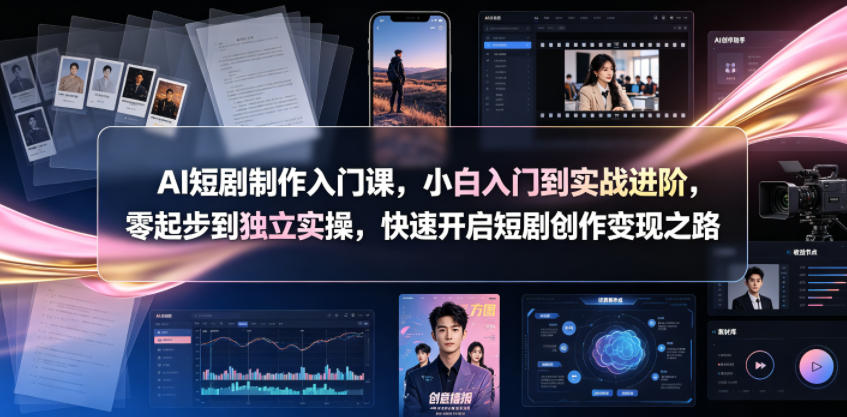 AI短剧制作入门课，小白入门到实战进阶，零起步到独立实操，快速开启短剧创作变现之路-藏宝阁