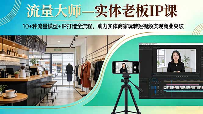 流量大师—实体老板IP课：10+种流量模型+IP打造全流程，助力实体商家玩转短视频实现商业突破-藏宝阁