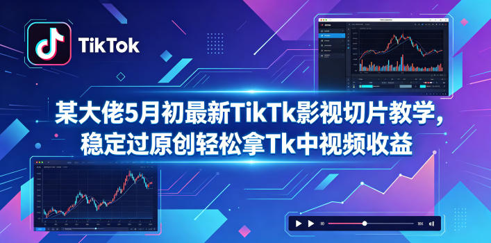 某大佬5月初最新TikTk影视切片教学，稳定过原创轻松拿Tk中视频收益-藏宝阁