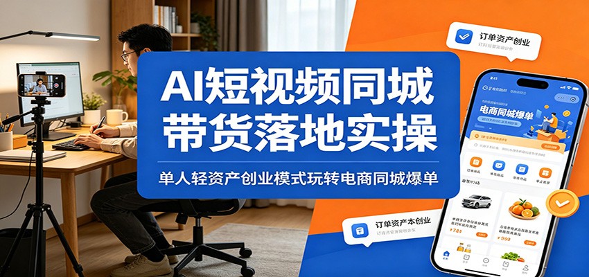 AI短视频同城带货落地实操：单人轻资产创业模式玩转电商同城爆单-藏宝阁