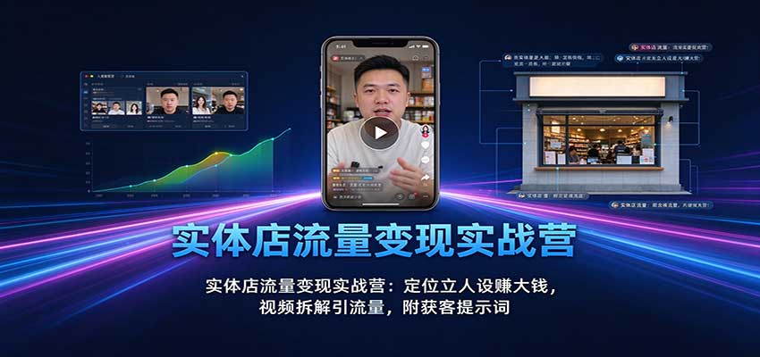 实体店流量变现实战营：定位立人设赚大钱，视频拆解引流量，附获客提示词-藏宝阁