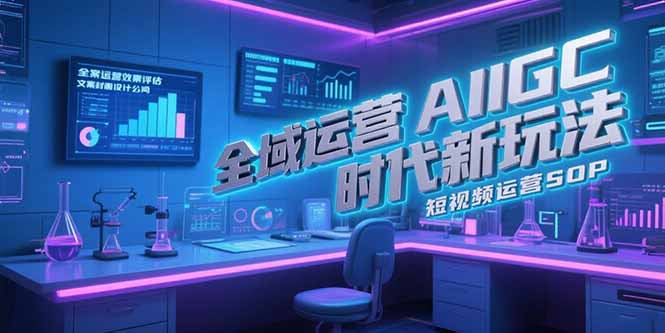 全域运营AIGC时代新玩法，文案封面设计公式，短视频运营SOP-藏宝阁