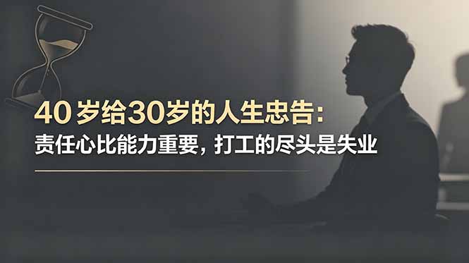 付费文章：40岁给30岁的人生忠告：责任心比能力重要，打工的尽头是失业-藏宝阁