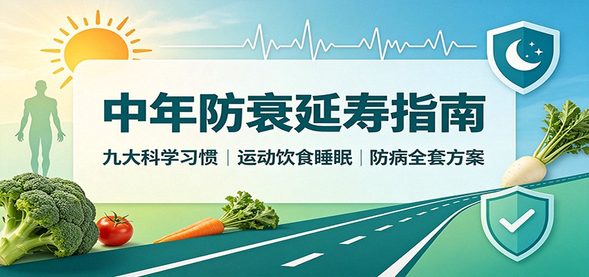 中年防衰延寿指南：九大科学习惯，运动饮食睡眠防病全套方案-藏宝阁