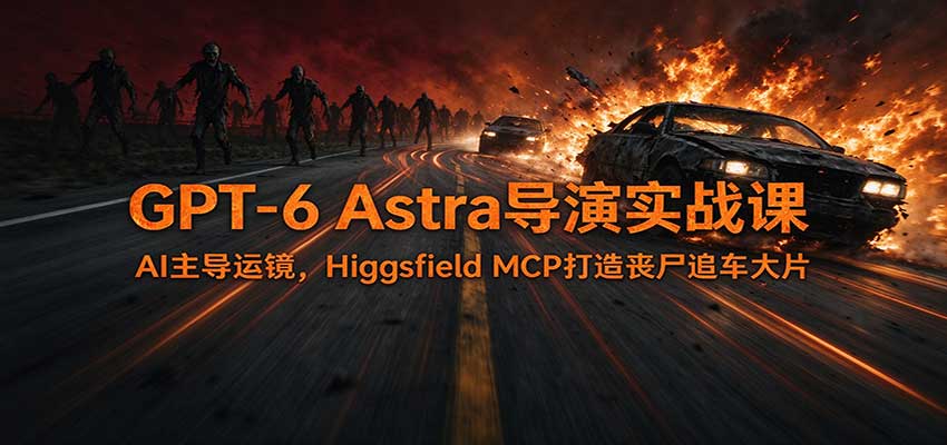 GPT-6 Astra导演实战课：AI主导运镜，Higgsfield MCP打造丧尸追车大片-藏宝阁