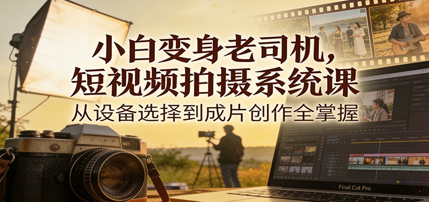 小白变身老司机，短视频拍摄系统课，从设备选择到成片创作全掌握-藏宝阁