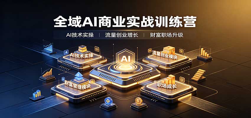全域AI商业实战训练营：涵盖AI技术实操、流量创业、财富管理与职场成长全体系内容-藏宝阁