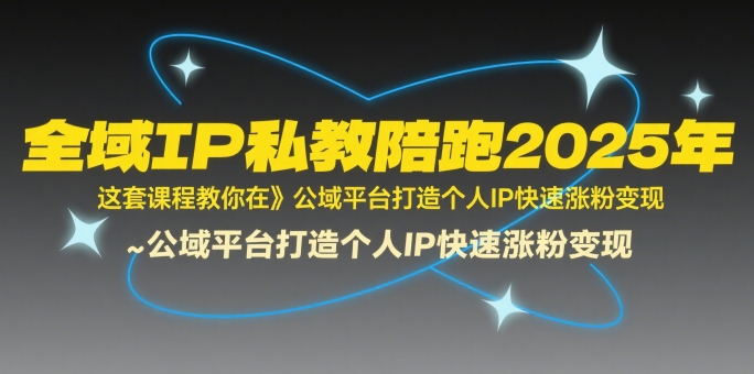 全域IP私教陪跑2025年，这套课程教你在​公域平台打造个人IP快速涨粉变现-藏宝阁
