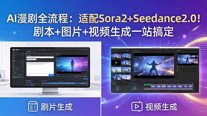 AI漫剧全流程：适配Sora2+Seedance2.0！剧本+图片+视频生成一站搞定-藏宝阁