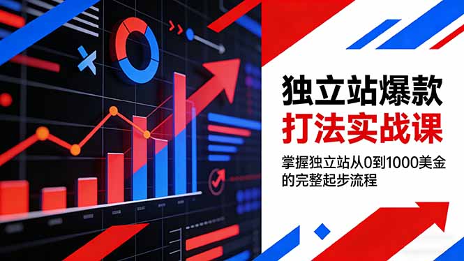 独立站爆款打法实战课，掌握独立站从0到1000美金的完整起步流程-藏宝阁