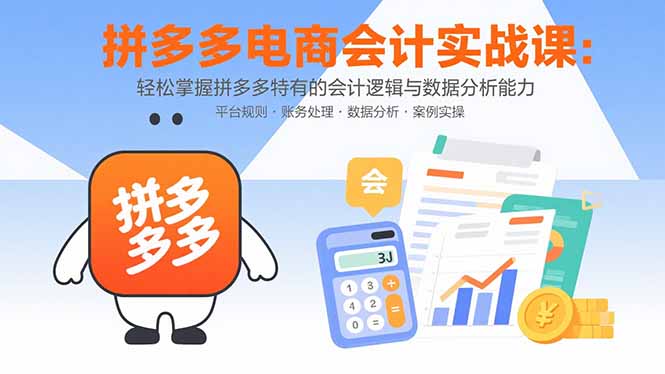 拼多多电商会计实战课：轻松掌握拼多多特有的会计逻辑与数据分析能力-藏宝阁