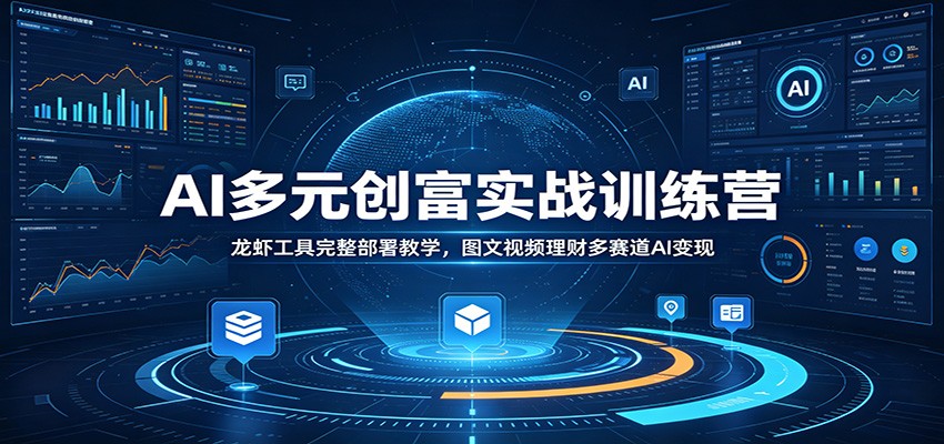 AI多元创富实战训练营：龙虾工具完整部署教学，图文视频理财多赛道AI变现-藏宝阁