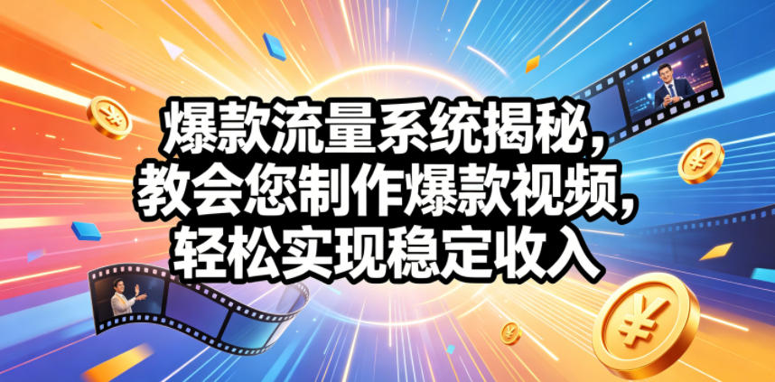 爆款流量系统揭秘，教会您制作爆款视频，轻松实现稳定收入【原创双语字幕】-藏宝阁