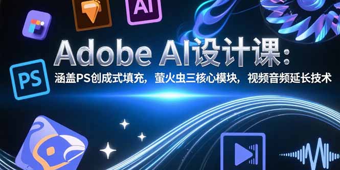 Adobe AI设计课：涵盖PS创成式填充，萤火虫三核心模块，视频音频延长技术-藏宝阁