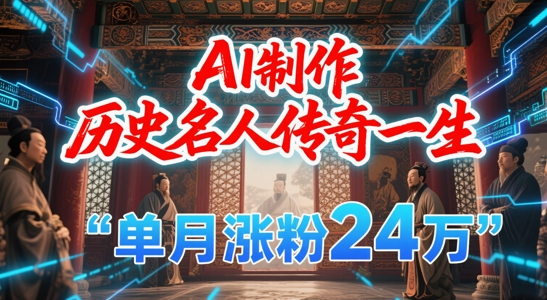 暴力起号！用AI制作历史名人传奇一生，单月涨粉24W，涨粉+变现赛道黑马来了-藏宝阁