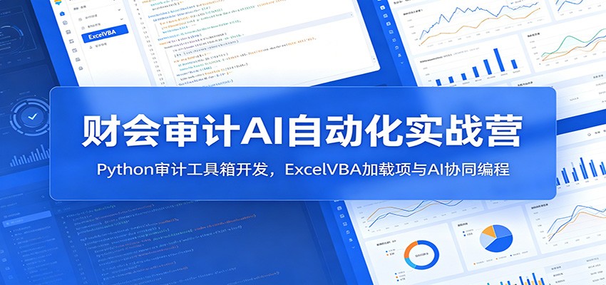 财会审计AI自动化实战营：Python审计工具箱开发，ExcelVBA加载项与AI协同编程-藏宝阁