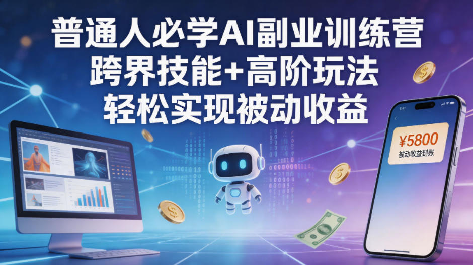 普通人必学AI副业训练营跨界技能+高阶玩法轻松实现被动收益-藏宝阁