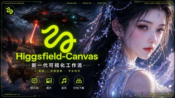 Higgsfield Canvas AI视频制作详解，节点式工作流搭建，重构新式视频创作完整教程-藏宝阁