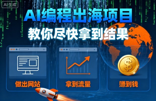 AI编程出海项目，教你尽快拿到结果-做出网站、拿到流量、賺到钱-藏宝阁