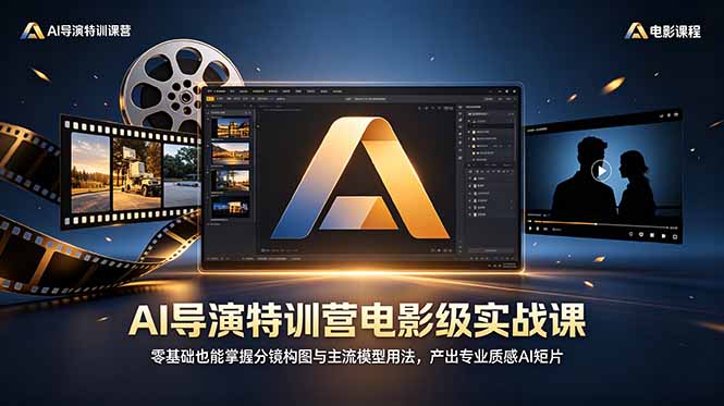 AI导演特训营电影级实战课，零基础也能掌握分镜构图与主流模型用法，产出专业质感AI短片-藏宝阁