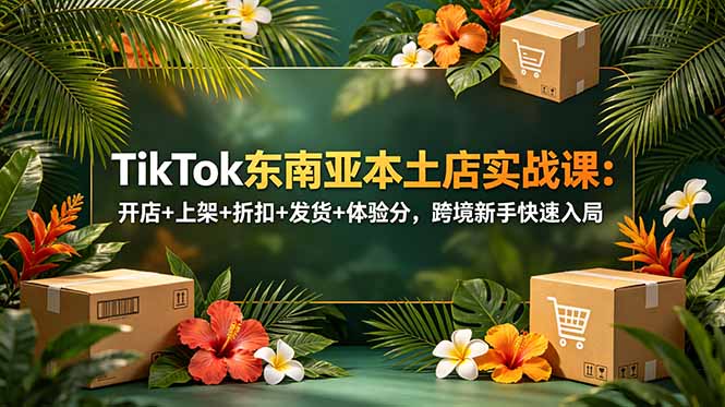 TikTok东南亚本土店实战课：开店+上架+折扣+发货+体验分，跨境新手快速入局-藏宝阁