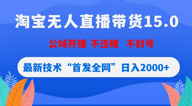 淘宝无人直播带货15.0，不封号，不违规，公域玩法，首发全网日入2000+-藏宝阁