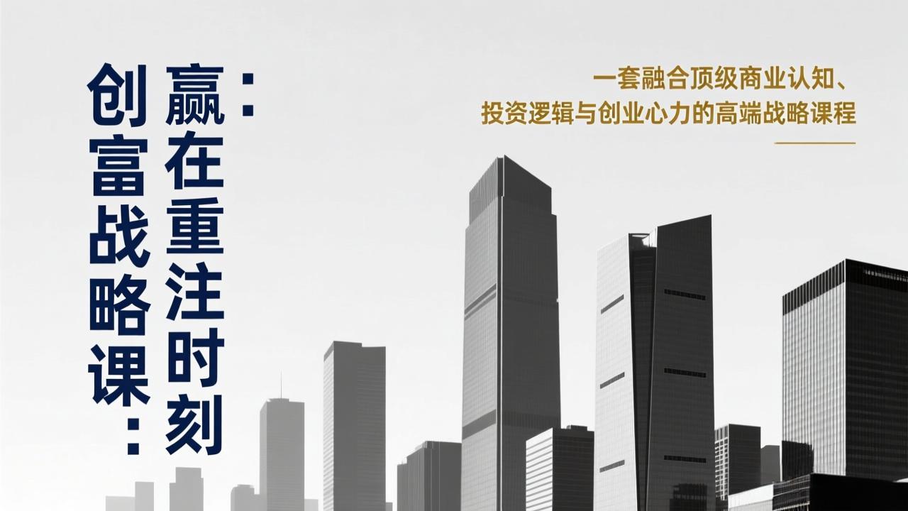 《创富战略课：赢在重注时刻》一套融合顶级商业认知、投资逻辑与创业心力的高端战略课程-藏宝阁