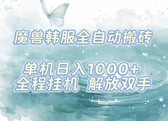 最新韩服游戏搬砖，单机日入1k+，全自动运行挂G项目，解放双手【揭秘】-藏宝阁