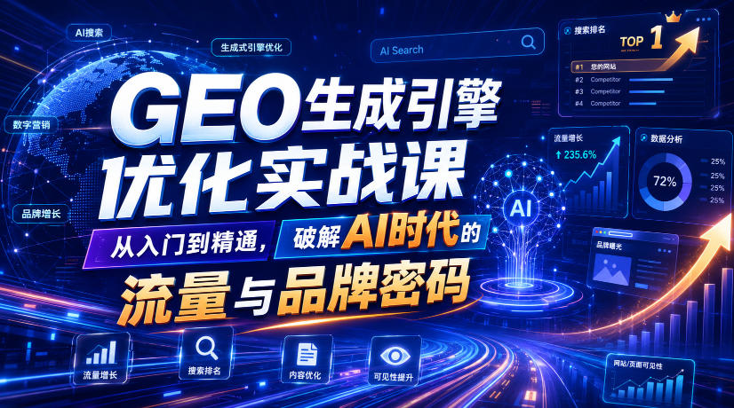GEO生成引擎优化实战课，从入门到精通，破解AI时代的流量与品牌密码-藏宝阁