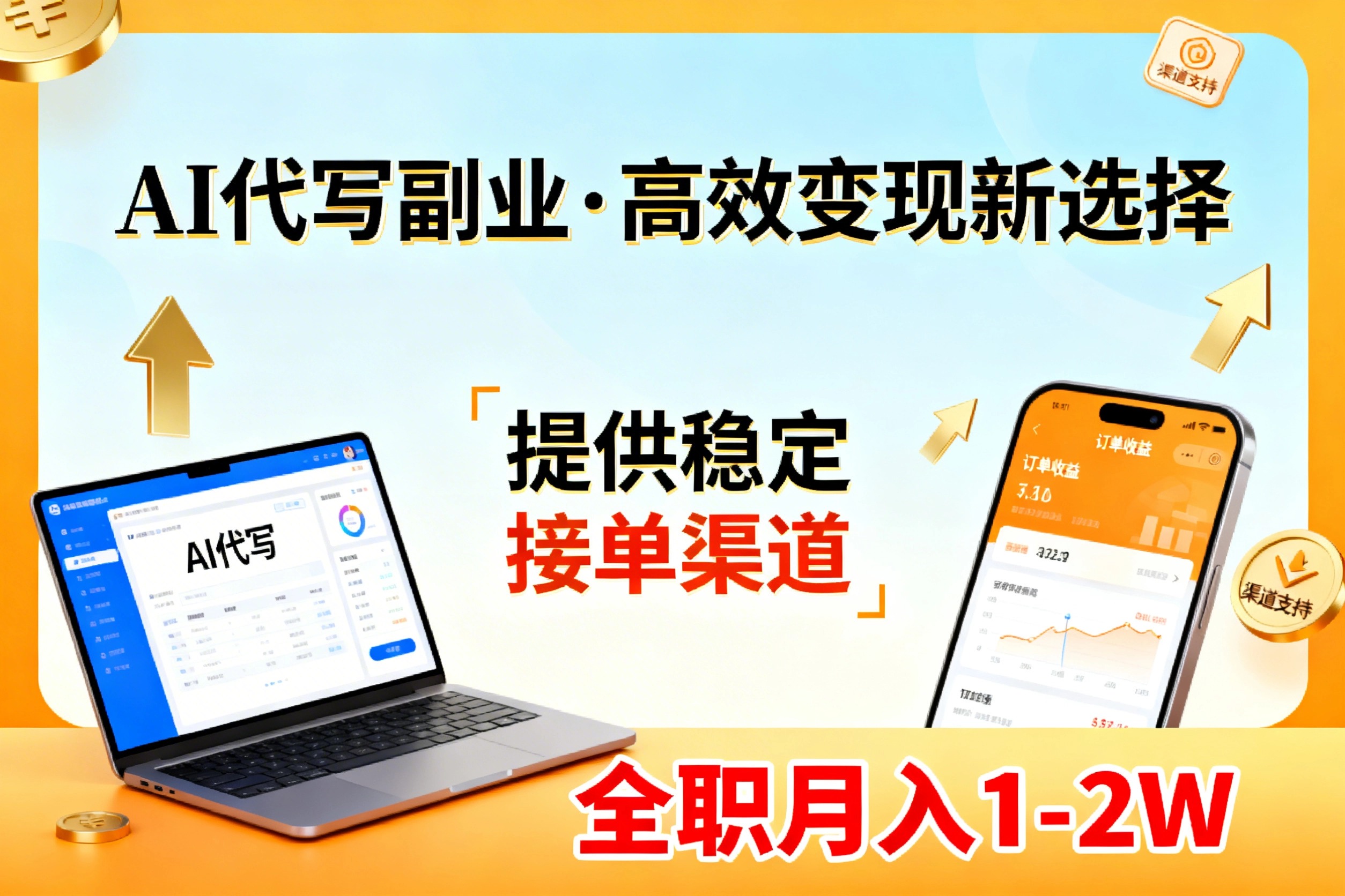 AI代写副业，高效变现，提供渠道，永不失业副业兼职 全职月入1-2W【SOP手册】-藏宝阁