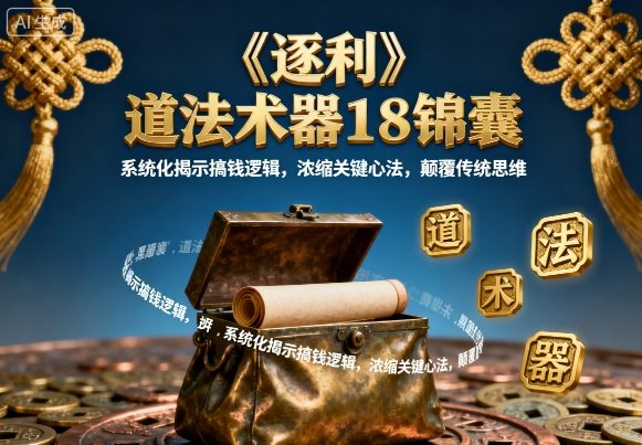 《逐利》道法术器18锦囊，系统化揭示搞钱逻辑，浓缩关键心法，颠覆传统思维(更新)-藏宝阁