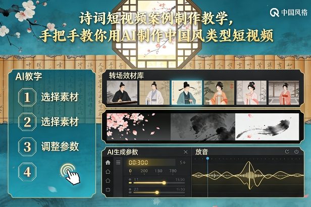 古诗词短视频案例制作教学，手把手教你用AI制作中国风类型短视频-藏宝阁