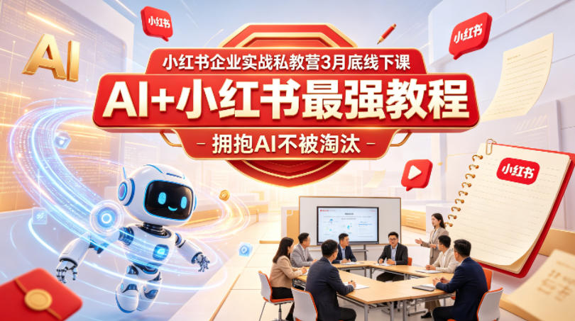 小红书企业实战私教营3月底线下课，AI+小红书最强教程，拥抱AI不被淘汰-藏宝阁