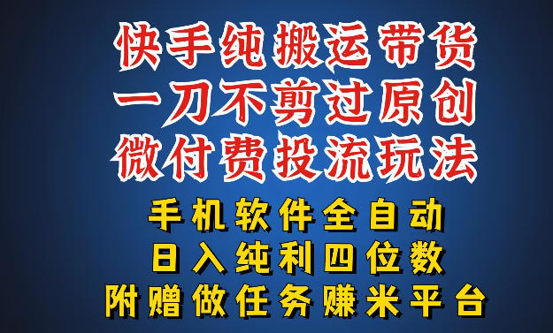 最新黑科技快手搬运带货方法，手机就能操作，轻松带你日入四位数【揭秘】-藏宝阁