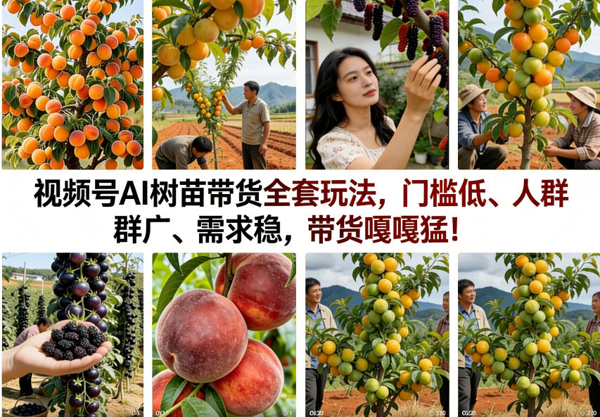 视频号AI树苗带货全套玩法，门槛低、人群广、需求稳，带货嘎嘎猛！(更新0908)-藏宝阁