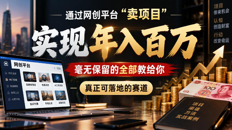 通过网创平台“卖项目”实现年入100w，毫无保留的全部教给你，真正可落地的赛道【揭秘】-藏宝阁