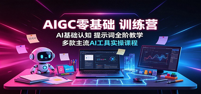 AIGC零基础训练营：AI基础认知，提示词全阶教学，多款主流AI工具实操课程-藏宝阁