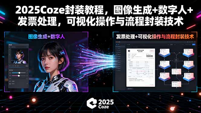 2025Coze封装教程，图像生成+数字人+发票处理，可视化操作与流程封装技术-藏宝阁