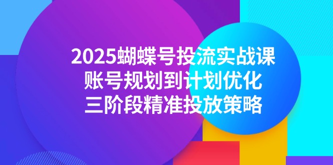 2025蝴蝶号投流实战课，账号规划到计划优化，三阶段精准投放策略-藏宝阁