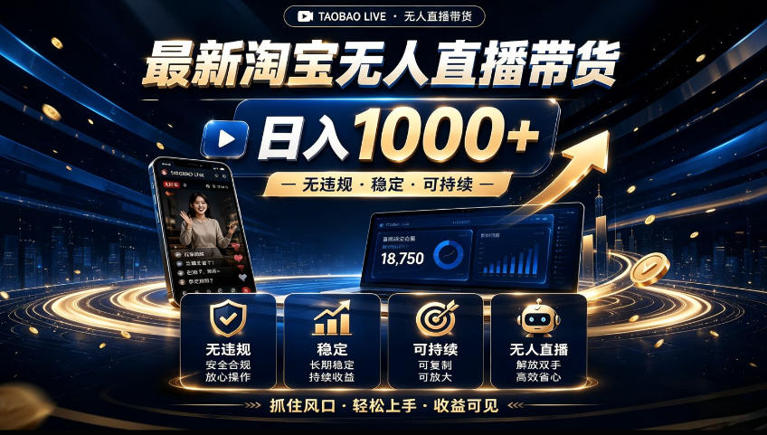 2026淘宝无人直播15.0，独家新技术，不用露脸、不用熬夜，自动直播自动出单，25小时卖17W【揭秘】-藏宝阁
