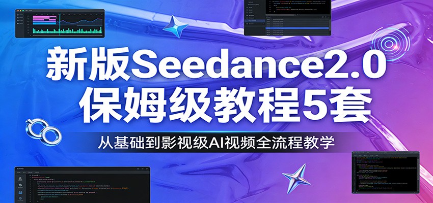 新版Seedance2.0保姆级教程5套：从基础到影视级AI视频全流程教学-藏宝阁