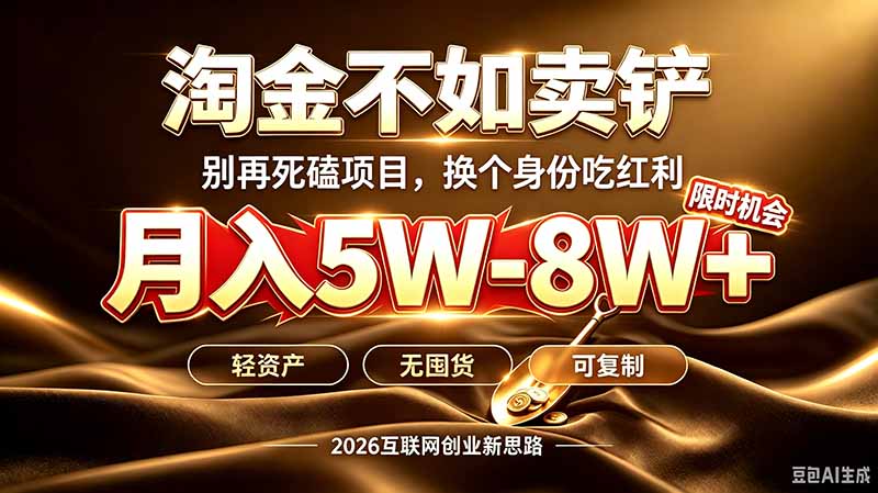 别再傻乎乎埋头跑项目！互联网真正赚钱逻辑：做卖铲人，拒绝当韭菜，逆风翻盘月入5-8W+-藏宝阁