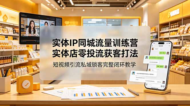 实体IP同城流量训练营：实体店零投流获客打法，短视频引流私域锁客完整闭环教学-藏宝阁