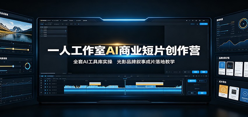 一人工作室AI商业短片创作营：全套AI工具库实操，光影品牌叙事成片落地教学-藏宝阁