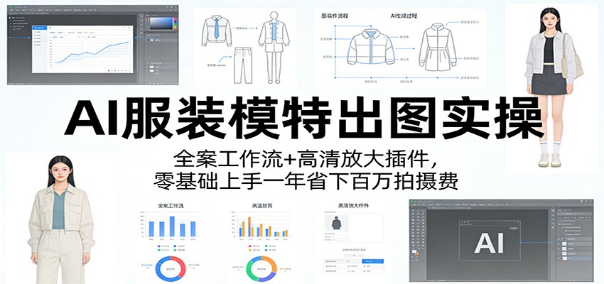 AI服装模特出图实操：全案工作流+ 高清放大插件，零基础上手一年省下百万拍摄费-藏宝阁