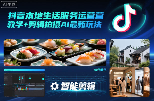 抖音本地生活服务运营教学+剪辑拍摄AI最新玩法-藏宝阁