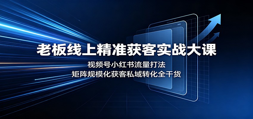 老板线上精准获客实战大课：视频号小红书流量打法，矩阵规模化获客私域转化全干货-藏宝阁