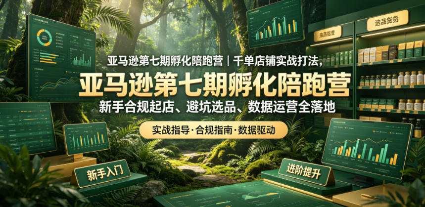 亚马逊第七期孵化陪跑营｜千单店铺实战打法，新手合规起店、避坑选品、数据运营全落地-藏宝阁