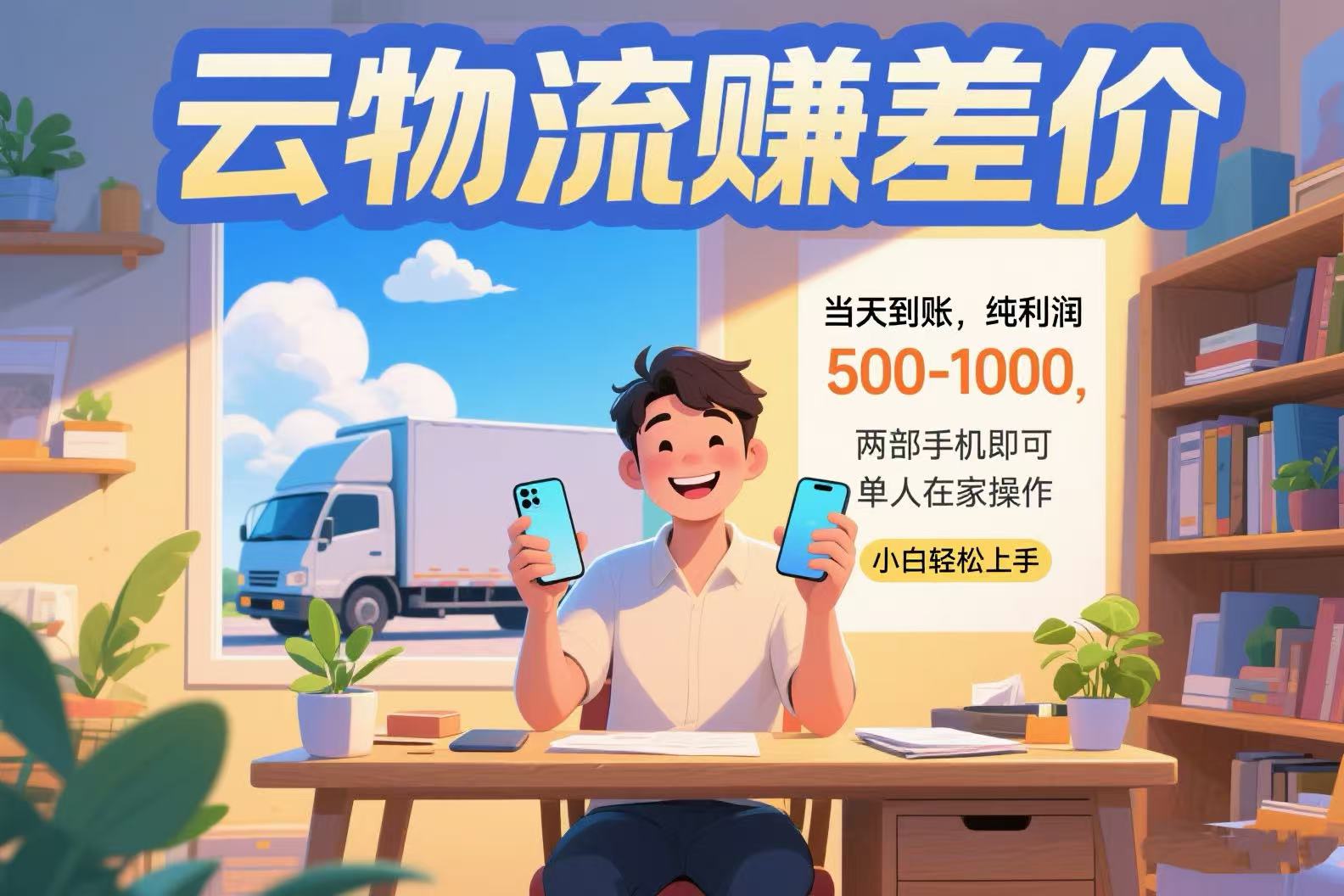 云物流赚差价 当天到账纯利润500-1000 两部手机即可 可单人在家操作 小…-藏宝阁