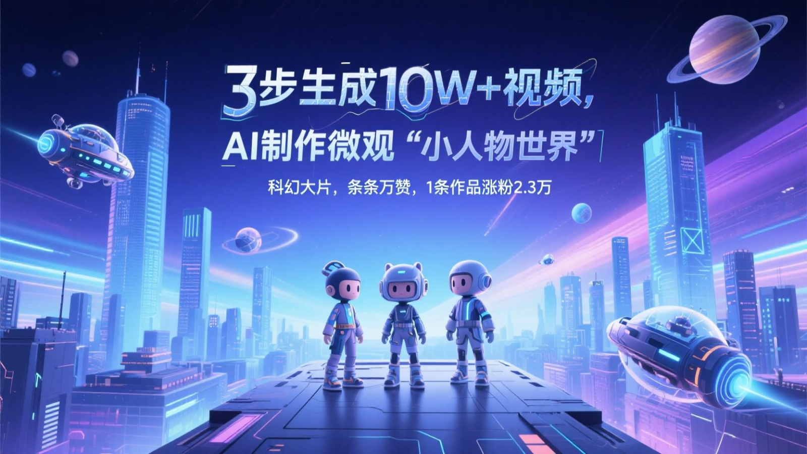 三步生成10W+视频，AI制作微观“小人物世界”科幻大片，条条万赞，1条作品涨粉2.3万-藏宝阁